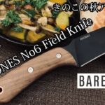 キャンプギア！ナイフレビュー118本目【BAREBONES No6 Field Knife＆きのこの秋アヒージョ】部屋キャン♪キャンプ料理-ベアボーンズ　フィールドナイフー