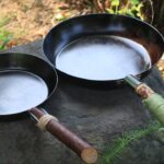 【安物で十分】焚き火フライパン 26cmと20cm / 鉄フライパン / キャンプ道具 / My outdoor cooking steel pans, campfire pans / skillet