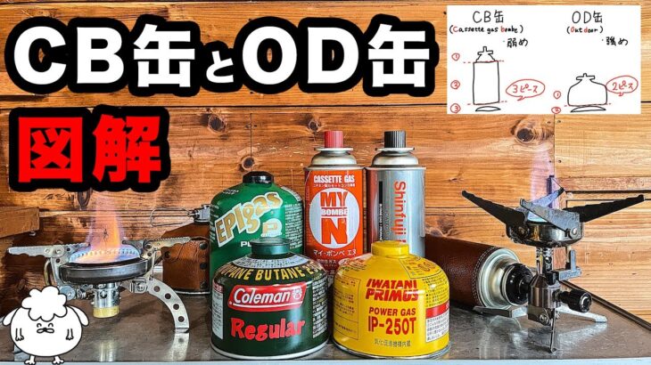 【キャンプ初心者】図解！CB缶とOD缶の違いって？【ガスバーナー】