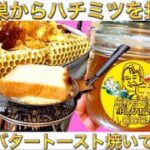 【キャンプ飯、キャンプ道具】蜂の巣からハチミツを抽出。ダイソーアウトドア用フライパンインプレ。