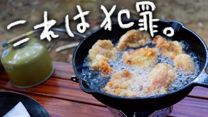 キャンプに来て鶏肉を白い粉で揚げたら脳が溶けた。