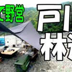 秘境！【無料･野営地･キャンプ場紹介】戸川林道･戸沢の出合で家族と野営してみた！  24時間 おトイレ使えます。