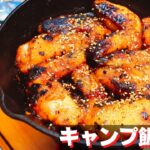 【簡単おつまみキャンプ飯】#49 手羽先の甘辛焼き♪ ソロ & ファミリー おすすめ簡単キャンプ料理✨　★スキレット料理★　☆Japanese camping food