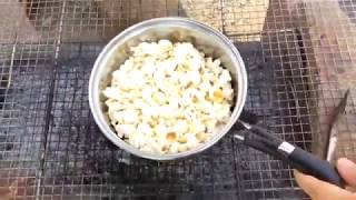 【キャンプ料理】 【激安】子供も喜ぶ　バーベキュー　ポップコーン作り　アウトドア　キャンプ料理　 　Barbecue popcorn making outdoor camp cooking