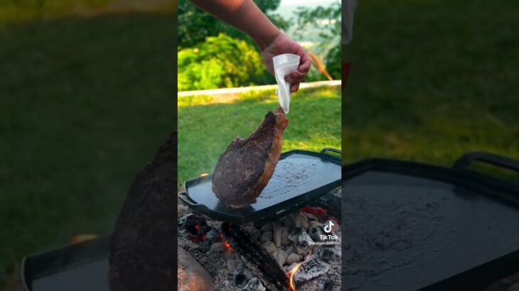 そろそろ食欲の秋だから、キャンプ飯で肉を焼いた結果 #shorts by lodgecastiron