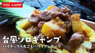 【ソロキャンプ】パイナップル丸ごと肉料理で夏の終わりハンモック泊ソロキャンプ