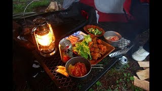 雨と霧の夫婦キャンプ 後編 焚き火で作る料理 Camping with my wife