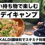 ミニマリストのソロデイキャンプ！KALDI調味料で作る夏のスタミナ料理とコーヒーと渓流釣り【健康習慣VLOG】