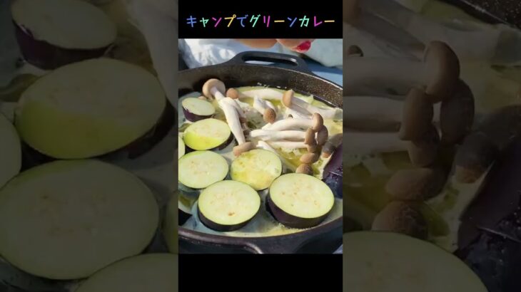 【キャンプ飯】グリーンカレーを作る動画｜かんたん料理 #Shorts