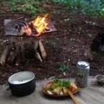 焚き火でイカ料理 後編 森に癒されたソロキャンプ Solo camp healed by the forest