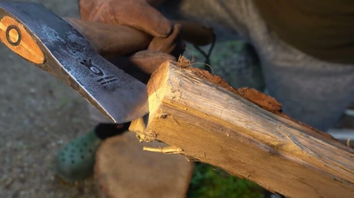 【初心者必見】疲れず力いらず危なくない巻き割りのコツを公開～ハンドアックス編（hand axe）