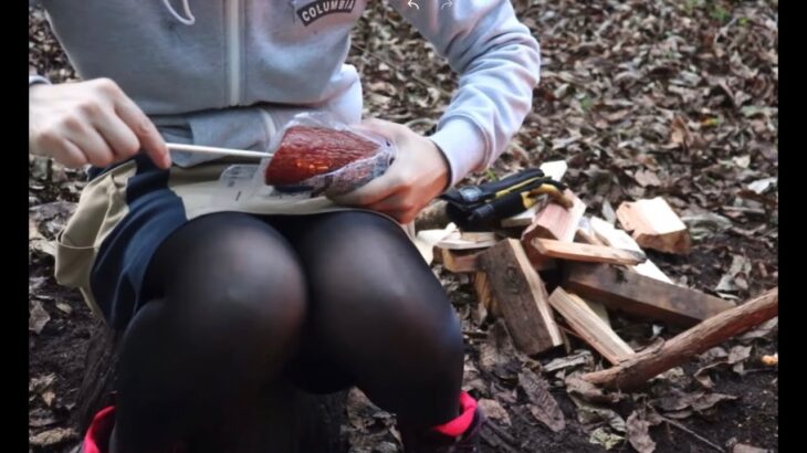 キャンプ飯🍄🏕焚き火で料理