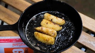 【スキレット料理】シナモン焼きバナナの作り方 [ソロキャンプ料理][山と食欲と私 再現]