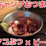 【最高】キャンプでたこぶつを作ってビールを飲む！