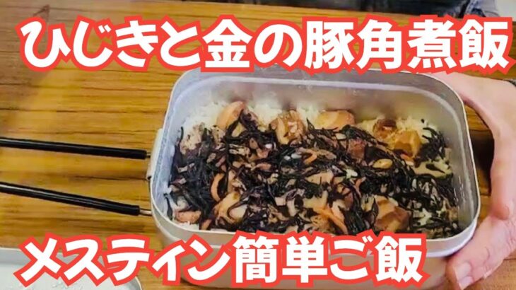 【一人BBQ】【キャンプ飯】あすかも唸った！セブンイレブンの金の豚の角煮とひじきを使った簡単料理♪