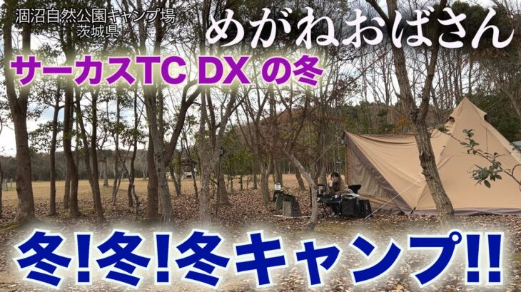 「めがねおばさん」冬キャンプ本番です🏕サーカスTC DXが映えるロケーションで冬ならではのキャンプを楽しみます❗️