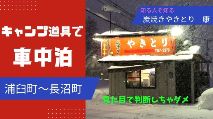 キャンプ道具で車中泊（浦臼町～長沼町）　炭焼きやきとり康