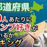 キャンプ人口の割合が高い都道府県ランキング【キャンプ人口密度】