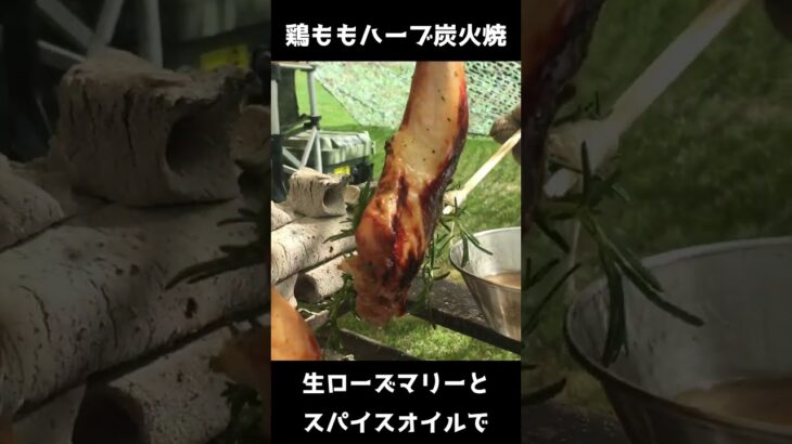 焚き火料理の決定版！鶏ももハーブ吊るし焼