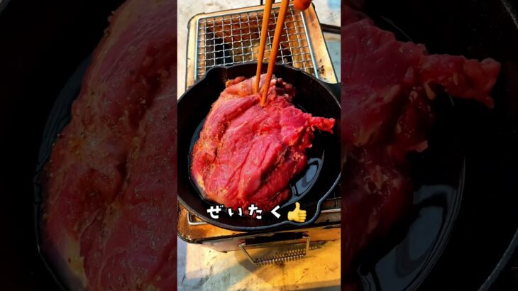 もらった猪肉のステーキ #田舎暮らし #料理 #ソロキャンプ #camping #cooking #food #recipe #キャンプ飯 #おつまみレシピ #猪#ステーキ