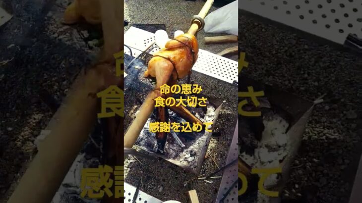 鳥の丸焼き #BBQ #キャンプ #料理