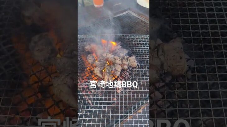 【キャンプ料理】BBQで宮崎地鶏！#shorts