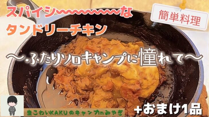 【ふたりソロキャンプ飯】 スパイシーなタンドリーチキンとカシューナッツ炒め～簡単料理レシピ～