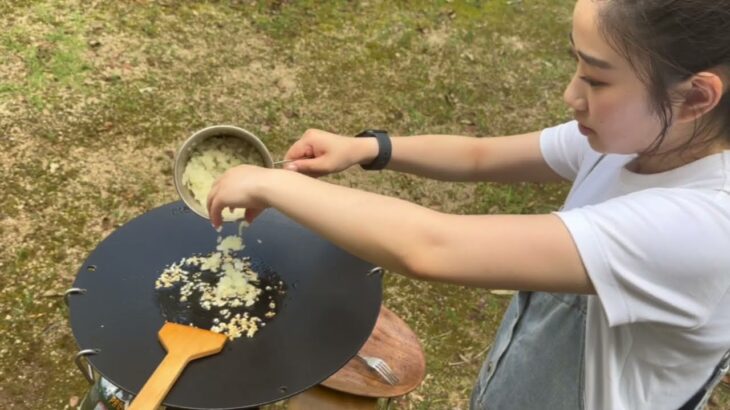 【キャンプ飯】女子が一人で簡単料理に挑戦！初心者必見【ikamper】#ソロキャン　#料理