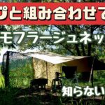 【キャンプ道具】 これがあるとかなり便利 タープのお供に。 カモフラージュネット stekus tencen