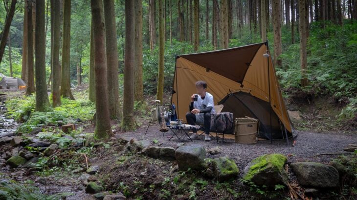 【ソロキャンプ】こだわりキャンプ道具紹介🏕️歴3年川辺楽しむcamping🔥DDタープ