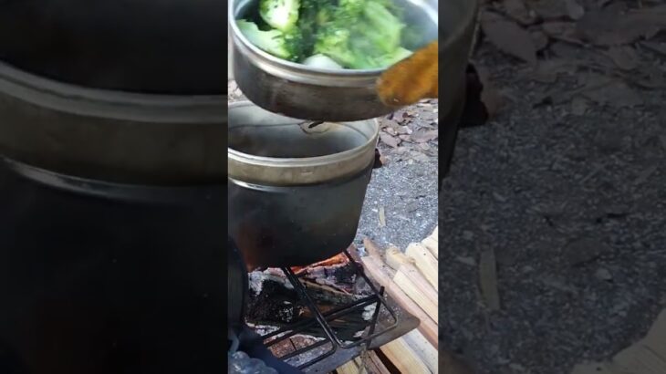 🏕キャンプ料理/【ドイツ軍飯盒】で🥦ブロッコリー