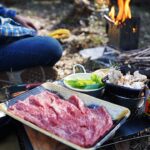 【ソロキャンプ】すき焼きをダイソーの土鍋でつくる秋キャンプ（キャンプ飯・料理）