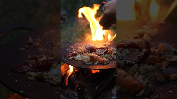 エビチリ【キャンプ飯】　#camping #camp #cooking #cook #焚き火 #中華料理 #ラーメン #ramen