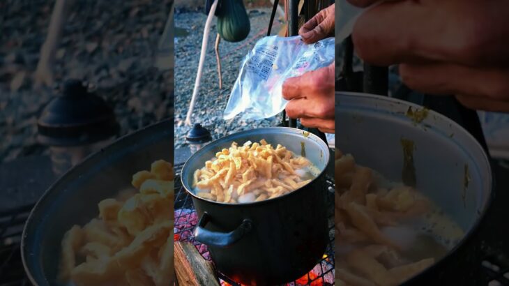 【キャンプ料理】富士山日出ほうとう