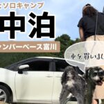 【犬とソロキャンプ】車中泊の練習したよ！【ミズノキャンパーベース富川】