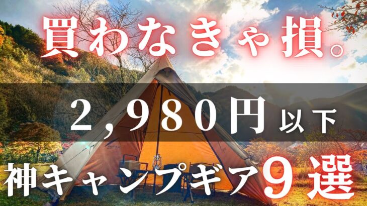 【キャンプ道具】2980円以下で買える。神キャンプギア９選【買って良かった】