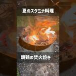 【キャンプ飯】 夏スタミナ料理 親鶏の焚火焼き #Shorts #キャンプ飯 #おつまみ #こっこー