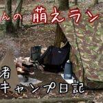 ソロキャンプおじさんの萌えランタン　山口県下関市深坂自然の森キャンプ場テントサイト53番