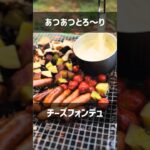 【キャンプ飯】秋に最高 アツアツとろ～りチーズフォンデュ #Shorts #キャンプ料理 #秋 #こっこー