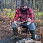 Wood processing at a base camp