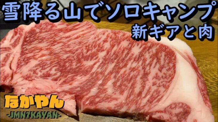 【キャンプ】雪中初心者でも寒さに強いギアで冬キャンプを快適に！冬の焚火と肉ステーキは最高です。