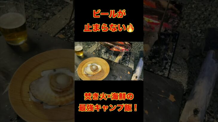 ビールが止まらない🔥 焚き火×海鮮の最強キャンプ飯！#shorts