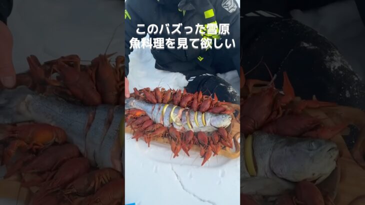 このバズった雪原魚料理を見て欲しい