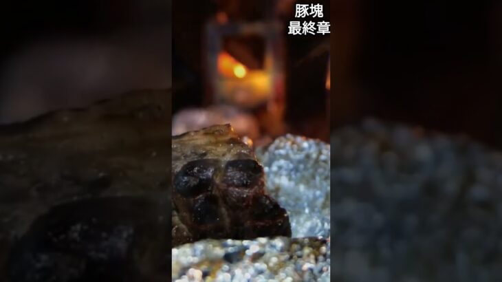 #ソロキャンプ #焚火料理 #キャンプ飯　『最終章』豚塊を頂きます