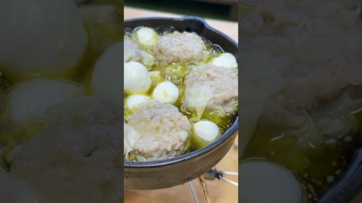 ニンニク、カレー、焼売、チーズアヒージョ#ベアーズ島田キャンプ #料理 #サボリ飯 #背徳グルメ