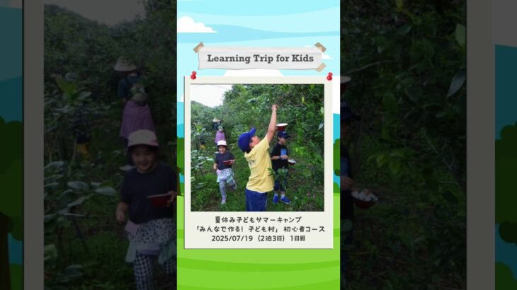 2025年7月19日「みんなで作る！子ども村」初心者コース（1日目） #サマーキャンプ #夏休み #子ども