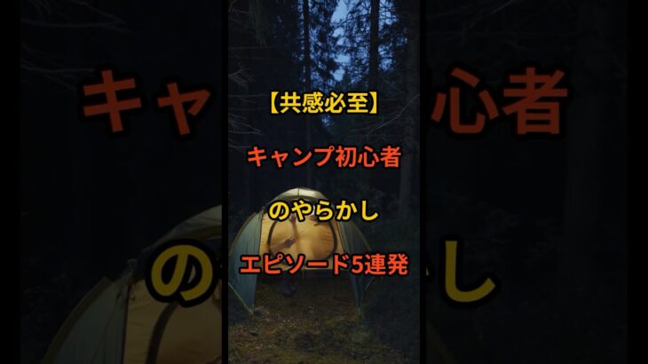 【共感必至】キャンプ初心者のやらかしエピソード5連発