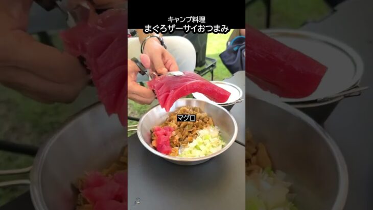まぐろザーサイおつまみ #キャンプ飯 #Shorts