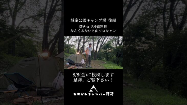 【城峯公園キャンプ場 後編】焚き火で沖縄料理 なんくるないさ山ソロキャン