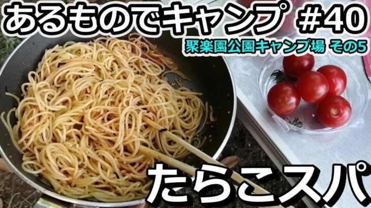あるキャン#40【聚楽園公園キャンプ場 その5！たらこスパゲティ】～あるものでキャンプ～